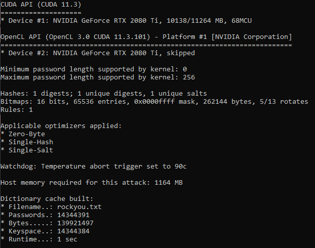 Hashcat CUDA Performance